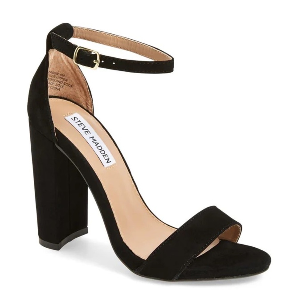 Steve Madden Carsson Heel in Black Suede